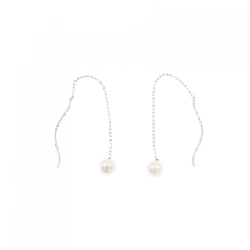 K18WG Bông tai ngọc trai Akoya 4.8mm - Hàng hiệu Chính hãng