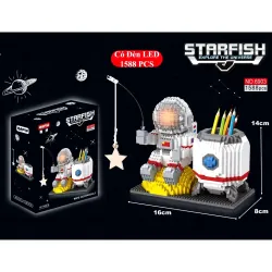 Bộ đồ chơi lắp ghép phi hành gia - Hộp đựng bút trang trí bàn 1588 mảnh ( có đèn led ) 1009302