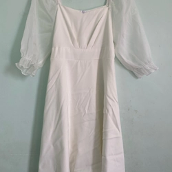 Váy cô dâu, váy đi tiệc cưới dáng xòe sang trọng, đầm trắng dáng xoè chụp kỷ yếu, dự tiệc 462308