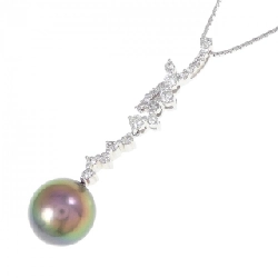 K18WG Ngọc trai đen dây chuyền 9.4mm - Hàng hiệu Chính hãng 858035