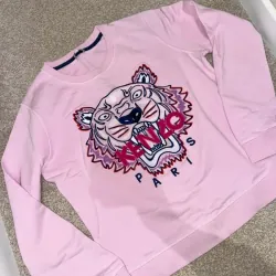 Áo nữ Kenzo thêu đầu hổ màu hồng size XL