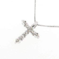 K18WG Dây chuyền kim cương hình chữ thập - Hàng hiệu Authentic 863703