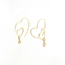 K18YG Bông tai kim cương hình trái tim 0.20CT - Hàng hiệu chính hãng 871096