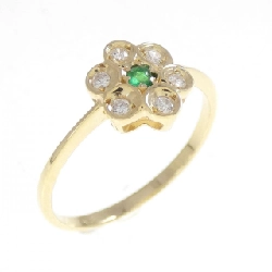 Nhẫn Emerald Hoa K18YG - Hàng hiệu Chính hãng