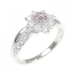 Nhẫn kim cương hồng PT900 hoa 0.07CT