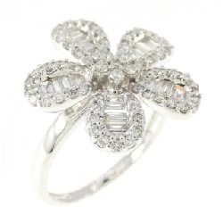 Nhẫn kim cương hoa K18WG 0.80CT