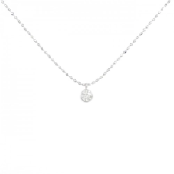 K18WG Solitaire Dây chuyền kim cương 0.1CT - Hàng hiệu Chính hãng