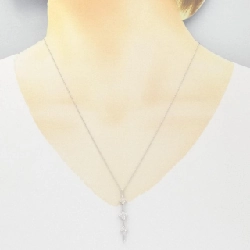 K18WG 2WAY Hoa Đá Quý Kim Cương Dây Chuyền 0.50CT - Hàng hiệu Chính hãng 862083