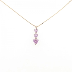 K18PG Dây chuyền hình trái tim Sapphire - Hàng hiệu Chính hãng