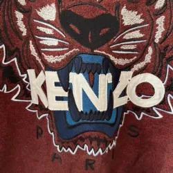 Áo sweatshirt Kenzo thêu đầu hổ màu đỏ đô burgundy 759712