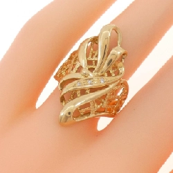 Nhẫn kim cương ba viên K18YG 672135