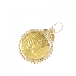 K18YG(枠) Đồng xu Mặt dây chuyền - Hàng hiệu Authentic 864261