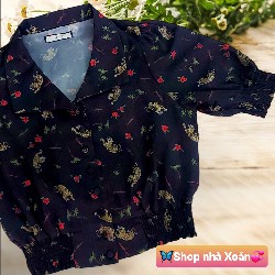 Áo kiểu bo gấu họa tiết xinh 11801