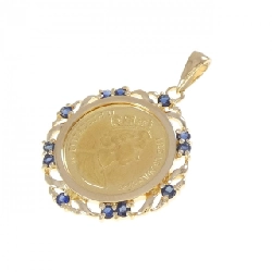 K18YG(枠) Sapphire Coin Pendant - Hàng hiệu Authentic