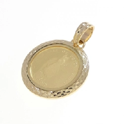 K18YG(枠) Đồng xu Mặt dây chuyền - Hàng hiệu Chính hãng 862018