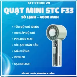 Quạt cầm tay có sò lạnh tích điện 100 cấp độ gió, pin trâu 4000mAh 991854