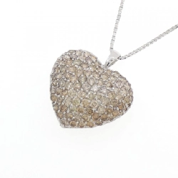 K18WG Pave Heart Diamond Necklace 3.25CT - Hàng hiệu Authentic 862688
