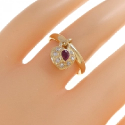 Nhẫn ruby 750YG hình trái tim 0.16CT 668409