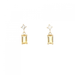 K18YG Citrine Bông tai - Hàng hiệu Chính hãng