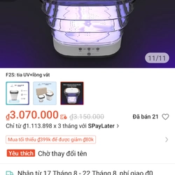 Máy giặt mini gấp gọn thông minh XIAOMI MOYU tiện lợi Có tia UV 215171