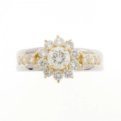 Nhẫn kim cương hoa PT900/K18YG 0.24CT 668006