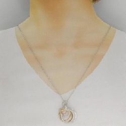 Dây chuyền kim cương ba màu K18 - Hàng hiệu Authentic 846908