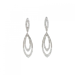 K18WG Bông tai kim cương 1.12CT - Hàng hiệu Chính hãng