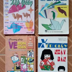 lô 4 quyển sách xếp giấy origami và sách vẽ