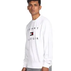 Áo sweatshirt Tommy Hilfiger trắng thêu logo 719776