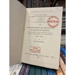 THE BEGINNINGS OF NATURALISM IN AMERICAN FICTION (1981-1903) - Lars  Ahnebrink