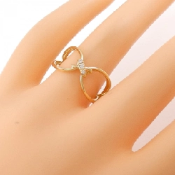 Nhẫn kim cương ba viên K18YG 0.03CT 672103