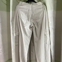 Quần kaki nữ ống rộng túi hộp màu be size S  596833