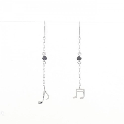 K14WG Âm nhạc Hình vuông Bông tai - Hàng hiệu Chính hãng