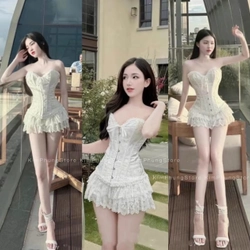 Set áo cúp ngực + váy