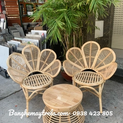 Bàn ghế mây tự nhiên uống cafe phòng ngủ 517187