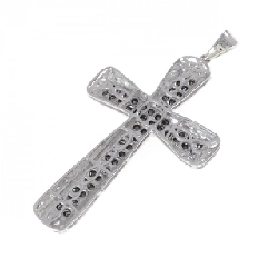 K18WG/K18BG Mặt dây chuyền kim cương chéo 2.00CT - Hàng hiệu Chính hãng 862804