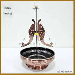Khay cắm hương vòng, khay xông trầm hương - Đồ thờ Bình An - Decor Phong thuỷ 717637