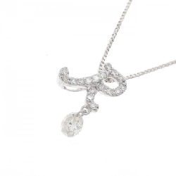 K18WG Chữ cái R Dây chuyền kim cương 0.20CT - Hàng hiệu Chính hãng 859848