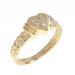 Nhẫn kim cương hình trái tim K18YG - Hàng hiệu Authentic