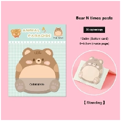 Giấy note hình thú dễ thương HAKI, giấy ghi chú 20 tờ nhiều mẫu đáng yêu Gấu - Mẫu 03 Blogmeo 27525