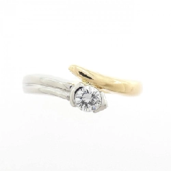 Nhẫn kim cương K18YG/PT900 0.18CT 666806