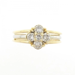 Nhẫn kim cương hoa K18YG/PT900 0.50CT 666812