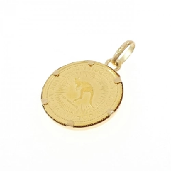 K18YG(枠) Đồng xu mặt dây chuyền - Hàng hiệu Authentic 866343