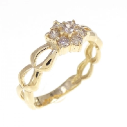 Nhẫn kim cương hoa K18YG 0.30CT