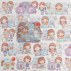 2 Túi 25 tấm sticker cute trong suốt trang trí tập vở, bình nước - Vpp Thiên Ái TA015 179197