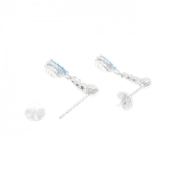 K18WG Ngọc xanh dương Bông tai 1.00CT - Hàng hiệu Chính hãng 870821