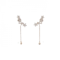 Bông tai hoa cubic 14KPG/14K - Hàng hiệu Authentic