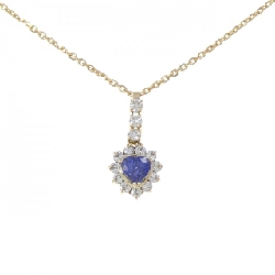 K18YG Dây chuyền hình trái tim Sapphire 1.84CT - Hàng hiệu Chính hãng