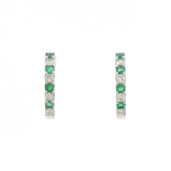 K18WG Bông tai Emerald 0.16CT - Hàng hiệu Chính hãng