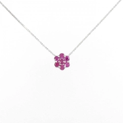 K18WG Hoa Hồng Ruby Dây Chuyền 0.20CT - Hàng hiệu Chính hãng